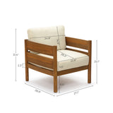 Acacia Wood Outdoor Patio Chair with Cushion