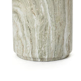 Marbled Green & White Outdoor Round Patio Side Table,14.25'' Dia