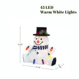 Christmas Outdoor Snowman Decoration with Lights, 1.25ft