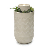 Resin Outdoor Fountain with Planter and LED Lights, 27.4'' H