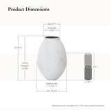 Oval Antique White Vase, 15.8'' H
