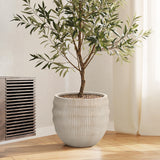 Beige Large Pot for Plants with Drainage Hole, 17.7'' Dia