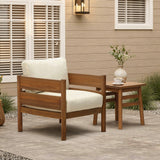 Acacia Wood Outdoor Patio Chair with Cushion