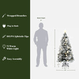 Pre-Lit Flocked Fiber Optic Christmas Tree,5ft