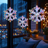 Christmas Snowflake Holiday Decoration with Lights, Set of 3