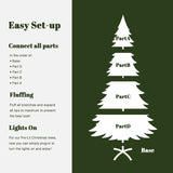 Pre-Lit Mixed Green White Artificial Christmas Trees, 7ft