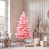 Pre-Lit Fiber Optic Pink Christmas Tree with lights,5ft