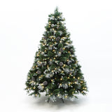 Pre-Lit Green and White Branches Pine Christmas Tree,6.2Ft