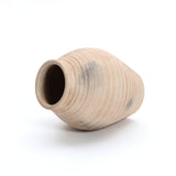 Rustic beige ribbed terracotta urn vase, 13.2" h