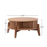 Miko coffee table with solid wood legs