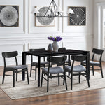 Wenge in ash veneer wood rectangle dining table with rubberwood legs - LuxenHome