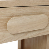 Oak Nightstand with Drawer and Open Shelf, Wooden Bedside Table for Bedroom, 21.65''