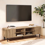Mira Modern Oak TV Stand with Open Center Storage for TVs up to 75''