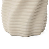 Beige Sculptural Outdoor Side Table for Patio, 18.3'' H