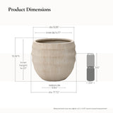 Beige Large Pot for Plants with Drainage Hole, 17.7'' Dia