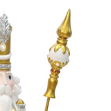 Christmas Soldier Nutcracker in Silver & Gold with Lights, 4 ft