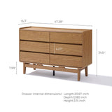 Modern Wood Storage Horizontal Dresser with 2-Drawers,Oak