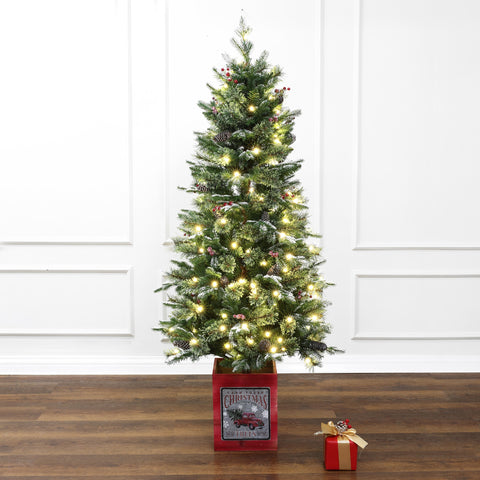 5-foot-Pre-lit-Artifical-Christmas-Tree-Potted