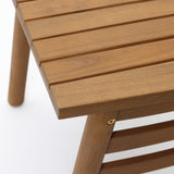 Acacia Wood Square Outdoor Side Tables for Patio, 18.5'' H