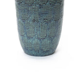 Tall Ceramic Pots for Plants, Blue Glazed Modern Plant Pots with Drainage Hole 17'' H