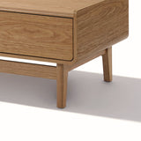 Eric oak finish coffee table with storage