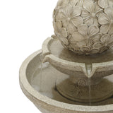 Resin Outdoor Garden Birdbath Fountain with LED Lights, 37'' H