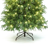Pre-Lit Green Artificial Cedar Christmas Tree,6ft