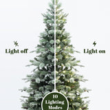 Pre-Lit Green Christmas Artificial Tree with Stand, 7.5ft