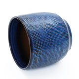 Vintage Ocean Blue Round Ceramic Planter,11.2''