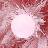Pre-Lit Pink Flocked Fiber Christmas Tree ,6ft