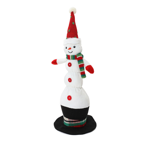 Snowman animated singing battery-powered plush toy, 18.5" tall