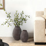 Oval Antique Brown Vase, 12.8'' H