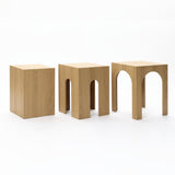 Archway Nesting Side Table,Oak-Set of 3