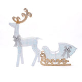 Christmas Sleigh Reindeer Holiday Decor with Lights,Set of 3