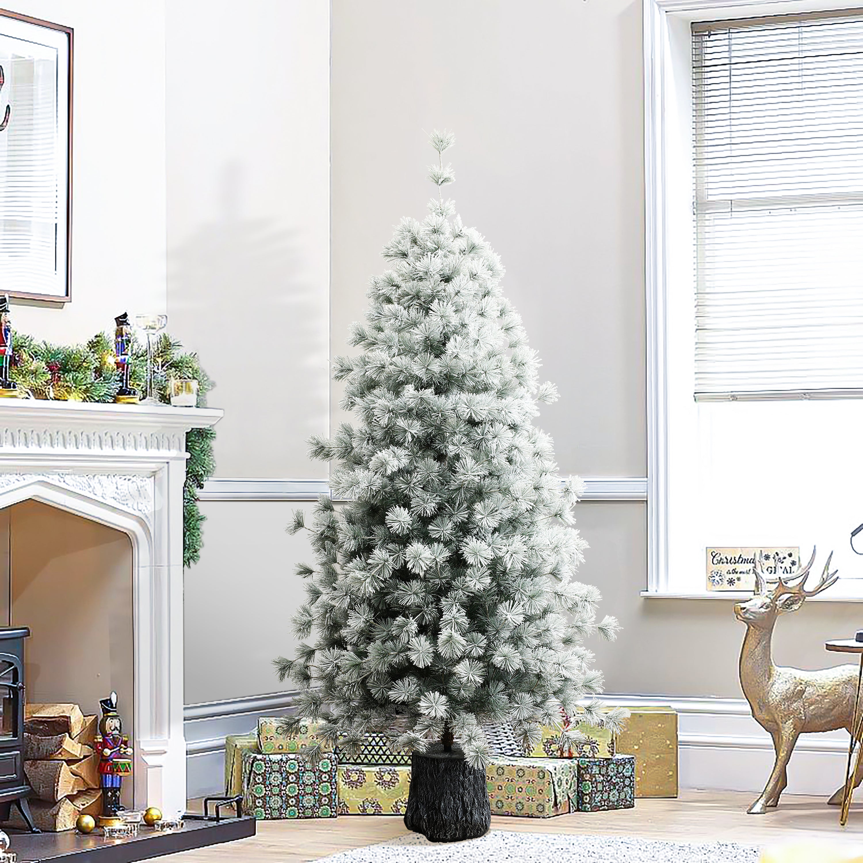 5.5-foot-snow-flocked-christmas-tree-is-perfect-for-display-in-corners-or-areas-with-limited-floor-space