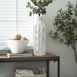 White wave ceramic tall vase