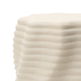 Beige Sculptural Outdoor Side Table for Patio, 18.3'' H