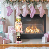 Christmas Nutcracker Pink Soldier with Candy Tree Lights, 2ft