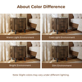 Leo Mid Century Modern Nightstand with Drawers, Walnut Night stand, 19.6" H