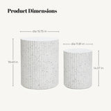 Round Nesting Side Tables Set of 2, 19.5 '' H