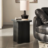 Black modern cloverleaf mdf wood side table