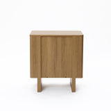 Mid-Century Modern Wood Storage Nightstand,Oak 23.6''