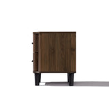 Leo Dark Walnut finish Manufactured Wood End Table Nightstand, 19"W