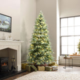 Pre-Lit Green Spruce Christmas Tree with Stand,6.5Ft