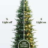 Pre-Lit Green Artificial Christmas Trees with Stand,7.5ft