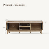 Mid-Century TV Stand with Sliding Tambour Doors for TVs up to 65''