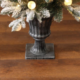 Pre-Lit Snow-Flocked Christmas Tree with Pot,4Ft