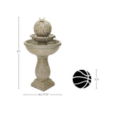 Resin Outdoor Garden Birdbath Fountain with LED Lights, 37'' H
