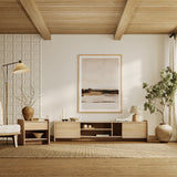 Mid Century Modern Nightstand with Drawer and Open Shelf, Wood  End Table, 19''