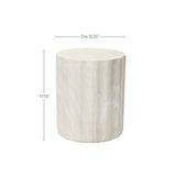 Outdoor Side Table, Round End Table for Outside with Marbled Look, 17.7'' H